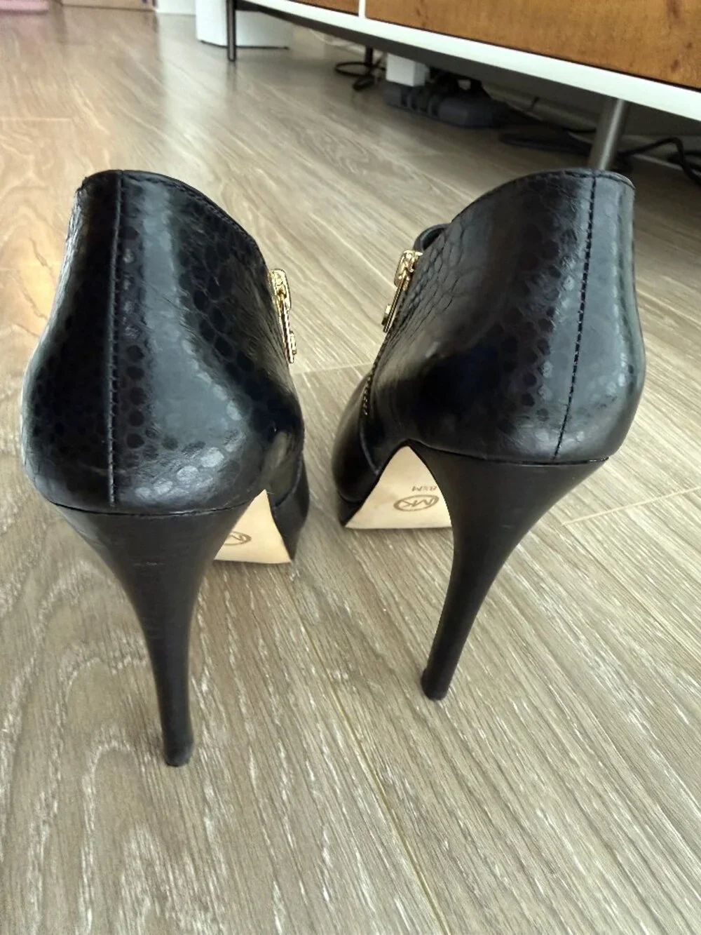 Michael Kors York Black High Heel Ankle Boots - Picture 3 of 11